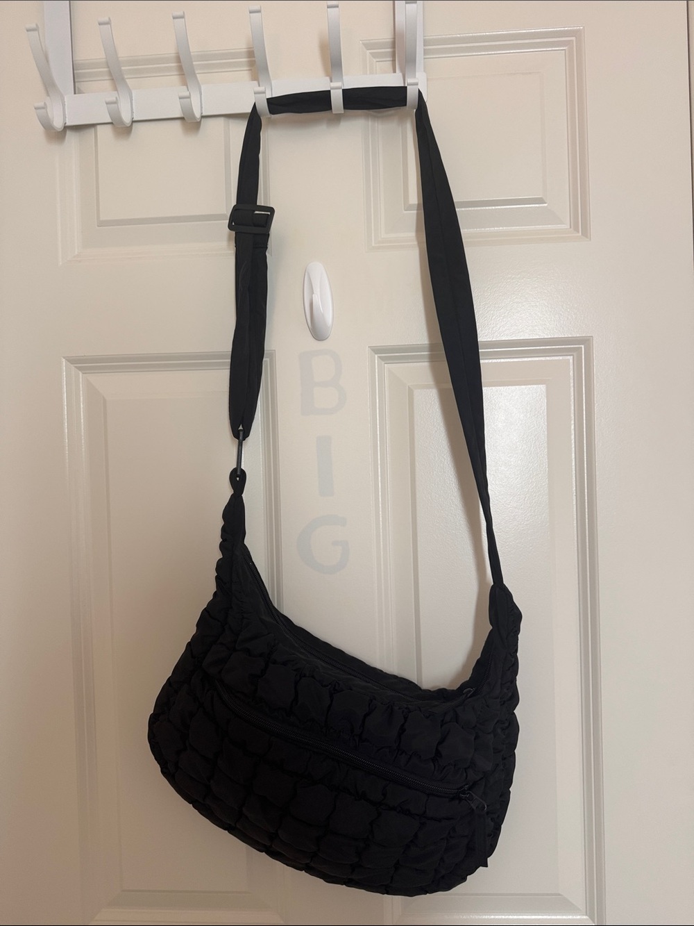 Black Quilted Crossbody Shoulder Bag